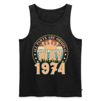 May 1974. May 1974 Birthday Gift. May 1974 - Men's Premium Organic Tank Top - black - Front - AI Model Male 178 light (178cm)