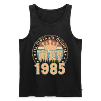 Mai 1985. Mai 1985 Geburtstagsgeschenk. Mai 1985 - Männer Premium Bio Tank Top - Schwarz - Vorne - Michal (187cm)