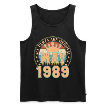 May 1989. May 1989 Birthday Gift. May 1989 - Men's Premium Organic Tank Top - black - Front - Michal (187cm)