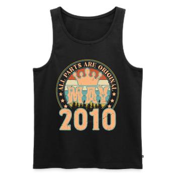 May 2010. May 2010 Birthday Gift. May 2010 - Men's Premium Organic Tank Top - black - Front - AI Model Male 178 light (178cm)
