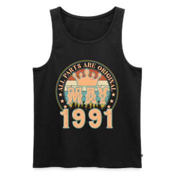 May 1991. May 1991 Birthday Gift. May 1991 - Men's Premium Organic Tank Top - black - Front - Michal (187cm)