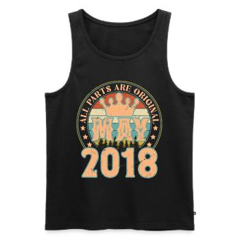 May 2018. May 2018 Birthday Gift. May 2018 - Men's Premium Organic Tank Top - black - Front - AI Model Male 178 light (178cm)