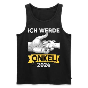 Je serai un oncle en 2024 - Débardeur bio Premium Homme - noir - Devant - Michal (187cm)