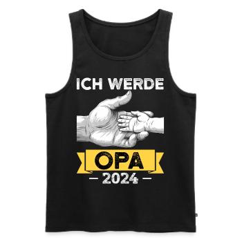 scJe vais être grand-père en 2024 - Débardeur bio Premium Homme - noir - Devant - Michal (187cm)