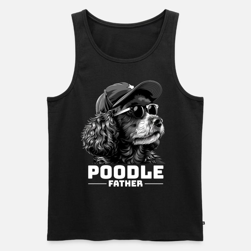Poodle Father - Männer Premium Bio Tank Top - Schwarz