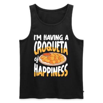 I'm Having A Croqueta of Happiness - Männer Premium Bio Tank Top - Schwarz - Vorne - Michal (187cm)