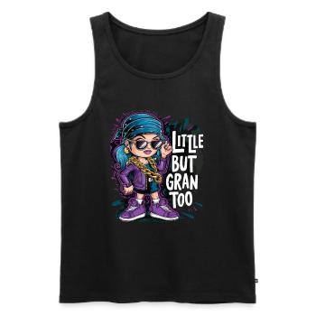 Cooles Mädchen mit blauen Haaren und Sonnenbrille - Männer Premium Bio Tank Top - Schwarz - Vorne - AI Model Male 178 light (178cm)