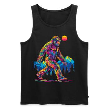 Bigfoot Sasquatch Yeti Sunglasses Pop Art - Men's Premium Organic Tank Top - black - Front - Michal (187cm)