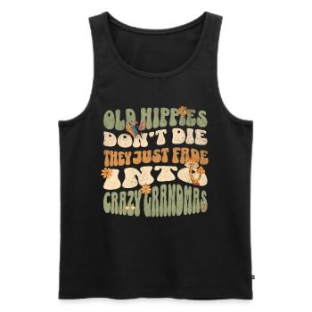 Hippie Oma - Männer Premium Bio Tank Top - Schwarz - Vorne - Michal (187cm)