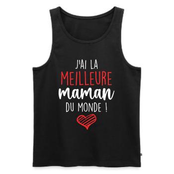 Die beste Mutter - Ich habe die beste Mutter der Welt - Männer Premium Bio Tank Top - Schwarz - Vorne - AI Model Male 178 light (178cm)