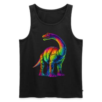 Brontosaurus Dinosaur Pop Art - Men's Premium Organic Tank Top - black - Front - AI Model Male 178 light (178cm)