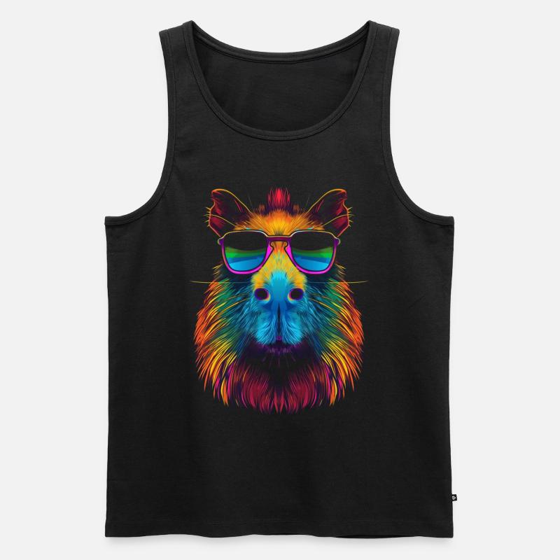 Capybara Capibara Sonnenbrille Pop Art - Männer Premium Bio Tank Top - Schwarz