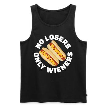 Hot Dog Adult Pun No Losers Only - Männer Premium Bio Tank Top - Schwarz - Vorne - AI Model Male 178 light (178cm)