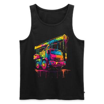 Grutier Driver Construction Pop Art - Débardeur bio Premium Homme - noir - Devant - Michal (187cm)