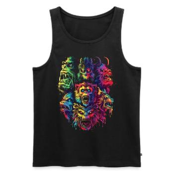 Kryptozoologie Kryptiden-Verschwörung Pop Art - Männer Premium Bio Tank Top - Schwarz - Vorne - Michal (187cm)