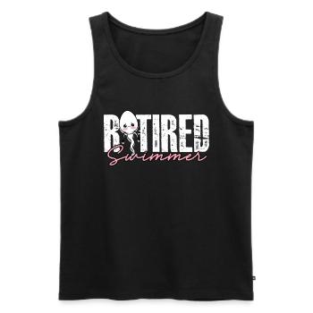 Vasectomy Retrired Swimmer - Men's Premium Organic Tank Top - black - Front - AI Model Male 178 light (178cm)