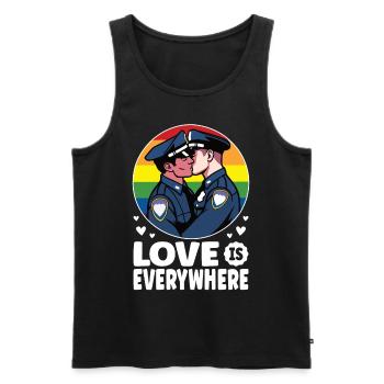 L’amour est partout : les flics gays - Débardeur bio Premium Homme - noir - Devant - Michal (187cm)