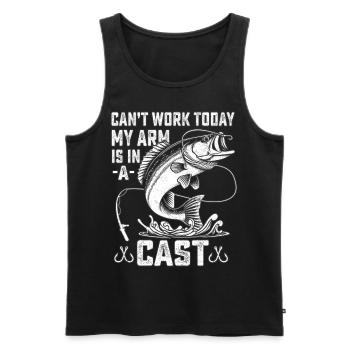 Can't work today my arm is in a cast - Men's Premium Organic Tank Top - black - Front - Michal (187cm)