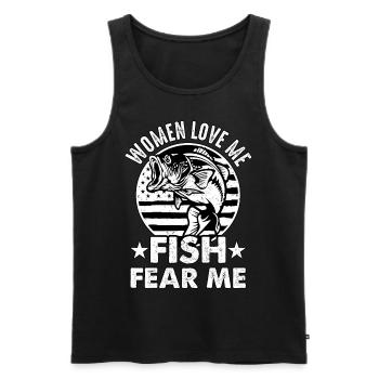 Women love Me Fish fear me - Men's Premium Organic Tank Top - black - Front - Michal (187cm)