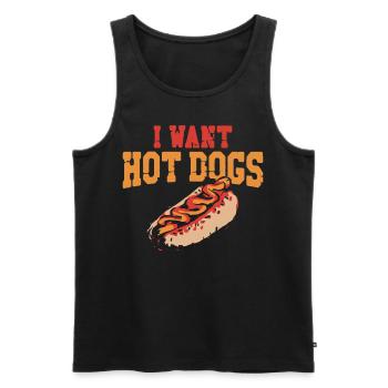 Hot Dog Adulte Je veux des hot-dogs - Débardeur bio Premium Homme - noir - Devant - Michal (187cm)
