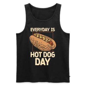 Hot Dog Adulte Chaque jour est un hot-dog - Débardeur bio Premium Homme - noir - Devant - Michal (187cm)