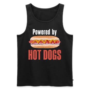 Hot Dog Adult Powered By Hot Dogs - Men's Premium Organic Tank Top - black - Front - Michal (187cm)