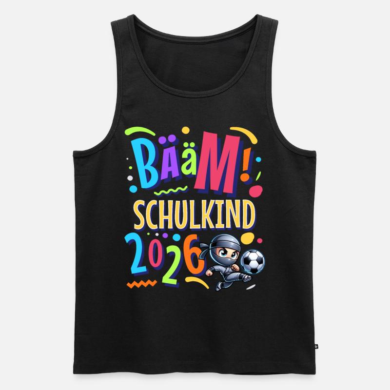 Bääm Schulkind 2026 Ninja Fußball Einschulung - Männer Premium Bio Tank Top - Schwarz