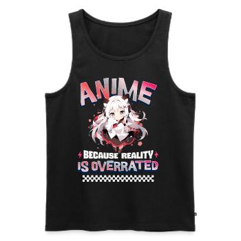 Anime Because Reality Is Overrated - Männer Premium Bio Tank Top - Schwarz - Vorne - AI Model Male 178 light (178cm)