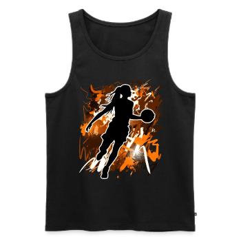 Basketball Basketball Basketball Femme Basketball - Débardeur bio Premium Homme - noir - Devant - AI Model Male 178 light (178cm)