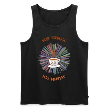 Espresso, Coffee, Kaffee, Latte, Geschenkidee, Fun - Männer Premium Bio Tank Top - Schwarz - Vorne - AI Model Male 178 light (178cm)