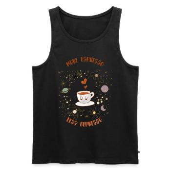 Espresso, Coffee, Kaffee, Latte, Geschenkidee, Fun - Männer Premium Bio Tank Top - Schwarz - Vorne - AI Model Male 178 light (178cm)