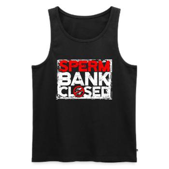 Vasektomie Sperm Bank Closed - Männer Premium Bio Tank Top - Schwarz - Vorne - Michal (187cm)