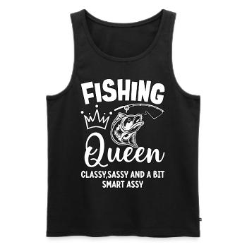Fishing Queen cassy sassy and a bit sassy - Men's Premium Organic Tank Top - black - Front - AI Model Male 178 light (178cm)