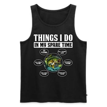 Dinge, die ich in meiner Freizeit mache: Bassfischen - Männer Premium Bio Tank Top - Schwarz - Vorne - AI Model Male 178 light (178cm)
