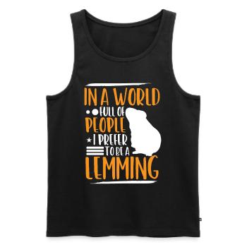 Lemming Vole I'd Rather Be a Lemming - Men's Premium Organic Tank Top - black - Front - Michal (187cm)