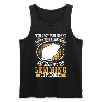 Lemming Petting Vole Lemming - Men's Premium Organic Tank Top - black - Front - AI Model Male 178 light (178cm)