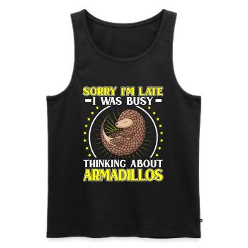 Thought of armadillo Armadillo Armadillo - Men's Premium Organic Tank Top - black - Front - Michal (187cm)