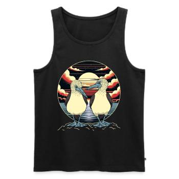 Blue-footed boobies couple - Men's Premium Organic Tank Top - black - Front - AI Model Male 178 light (178cm)