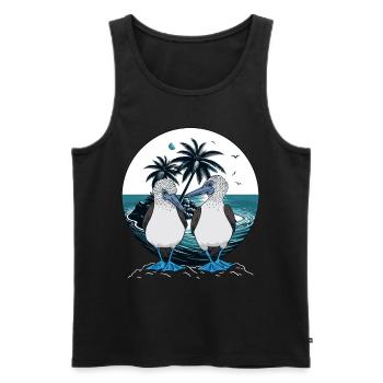 Blaufußtölpel Galapagos - Männer Premium Bio Tank Top - Schwarz - Vorne - Michal (187cm)