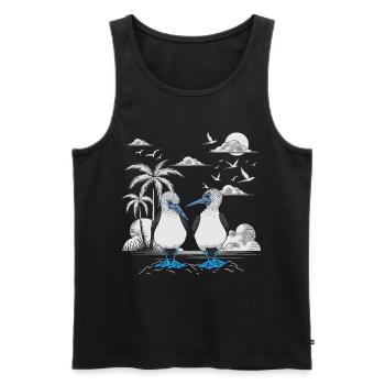 Blaufußtölpel Galapagos Islands - Männer Premium Bio Tank Top - Schwarz - Vorne - Michal (187cm)