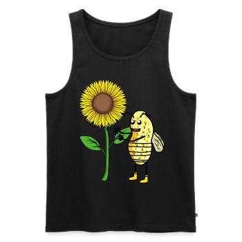 Insecte abeille noix de tournesol de cacahuète - Débardeur bio Premium Homme - noir - Devant - Michal (187cm)