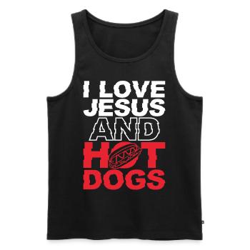 Hot Dog Adulte Jésus Foi - Débardeur bio Premium Homme - noir - Devant - AI Model Male 178 light (178cm)