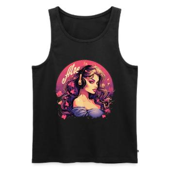 Retro DJ Party Mix für Frauen für einen DJ - Männer Premium Bio Tank Top - Schwarz - Vorne - Michal (187cm)