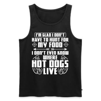 Hot Dog Adult I'm Glad I Don't - Männer Premium Bio Tank Top - Schwarz - Vorne - AI Model Male 178 light (178cm)