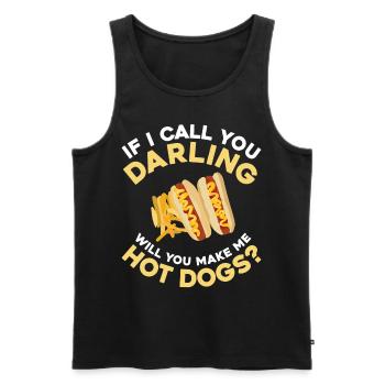 Hot Dog Adulte Si Je T’appelle - Débardeur bio Premium Homme - noir - Devant - AI Model Male 178 light (178cm)