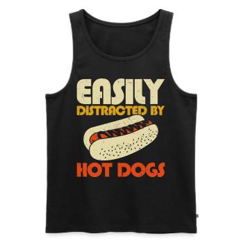 hot-dog adulte facilement distrait par - Débardeur bio Premium Homme - noir - Devant - AI Model Male 178 light (178cm)