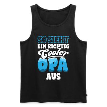 So sieht ein richtig cooler Opa aus - Männer Premium Bio Tank Top - Schwarz - Vorne - AI Model Male 178 light (178cm)