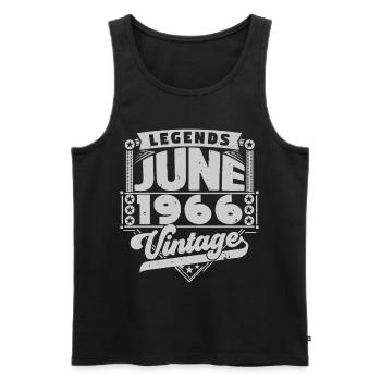 Vintage Birthday Gift June 1966, June 1966. - Men's Premium Organic Tank Top - black - Front - Michal (187cm)