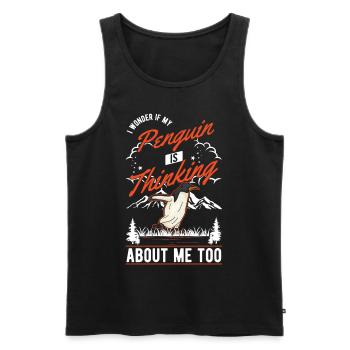 Pinguin Penguin Kaiserpinguin Gelbaugenpinguin - Männer Premium Bio Tank Top - Schwarz - Vorne - AI Model Male 178 light (178cm)