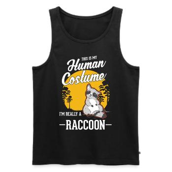 Costume Waschbär Raton laveur Halloween - Débardeur bio Premium Homme - noir - Devant - Michal (187cm)